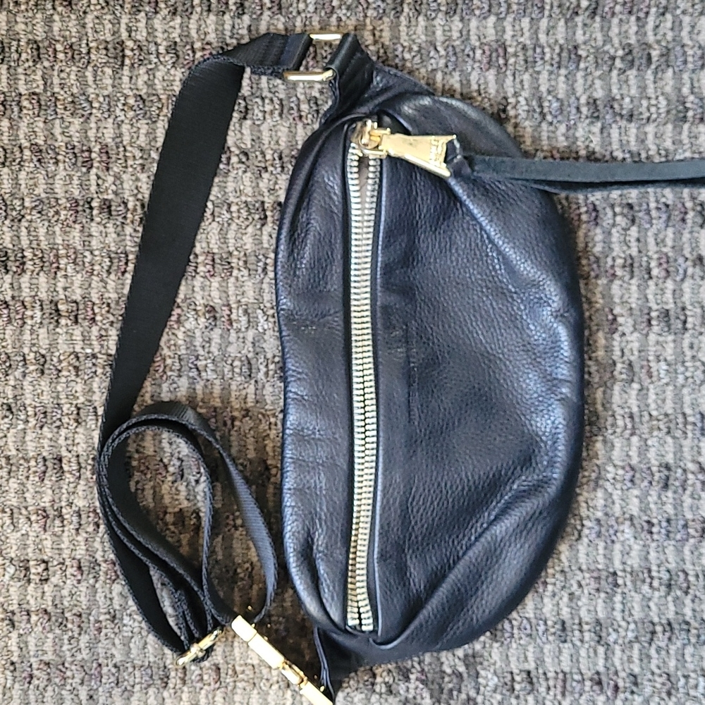 Aimee Kestenberg Milan Bum Black Leather Belt Bag Fanny Pack